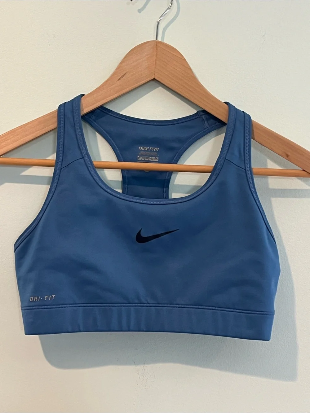 Nike Pro Women’s Dri-FIT Blue Support Sports Bra, Size Medium